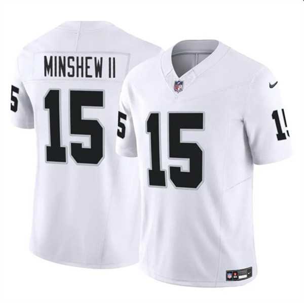 Men & Women & Youth Las Vegas Raiders #15 Gardner Minshew II White 2024 F.U.S.E. Football Stitched Jersey->las vegas raiders->NFL Jersey